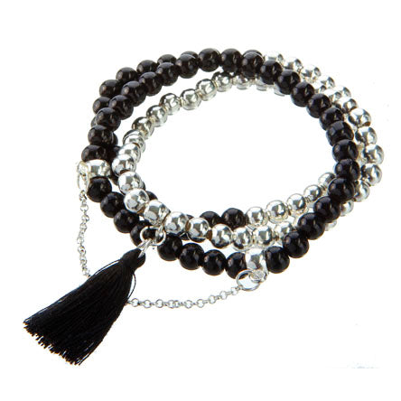 Pulsera Oro-Plata Con Borla