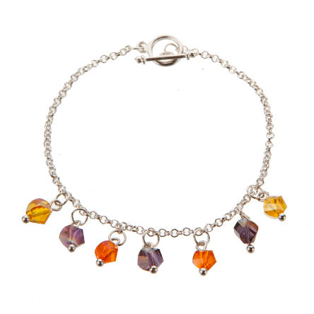 Pulsera De Cadena Plata Con Cuentas Escalera Multicolor