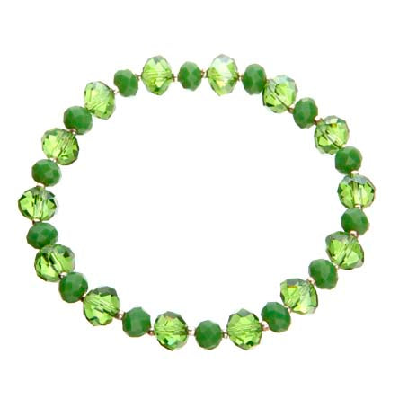 Pulsera De Rondeles Verde-Esmeralda
