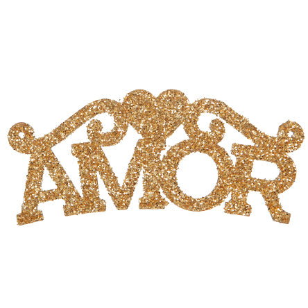 Letrero Amor Diamantado En Dorado