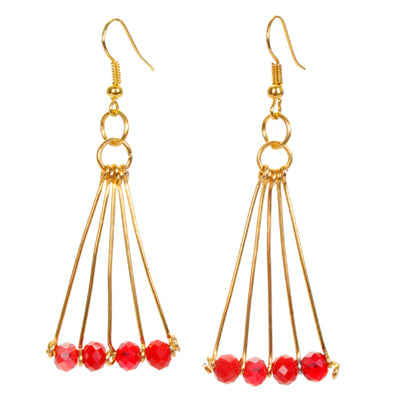 Fantasías Miguel Clave:ED55 Aretes Rojo/Oro