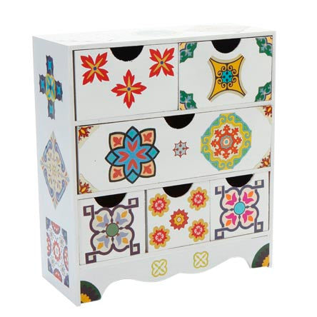 Cajonera Blanca Con Papel Scrap