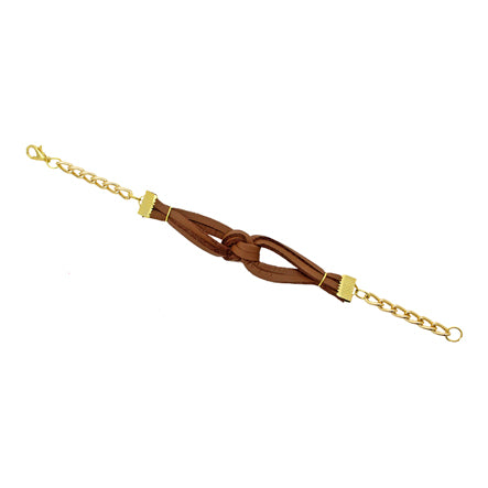 Pulsera  Con Nudo Cuadrado Café