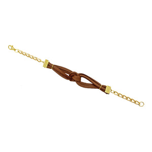Pulsera  Con Nudo Cuadrado Café