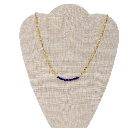 Collar De Cadena Con Rondeles Azul