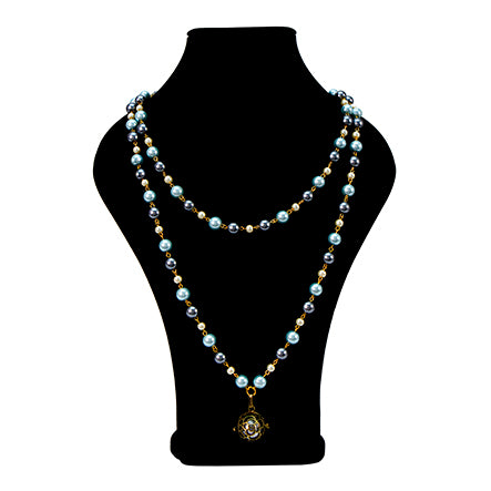Collar Con Perlas Y Dije Cuenta Murmuró De Ángel