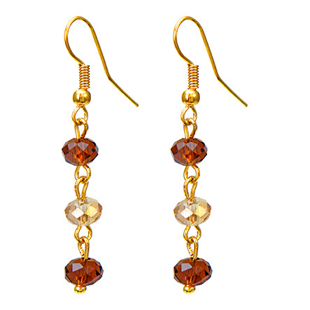 Aretes Oro Con Rondeles Topacio-Miel
