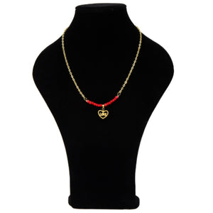 Collar De Cadena Con Cuenta Caucho Y Dije Love