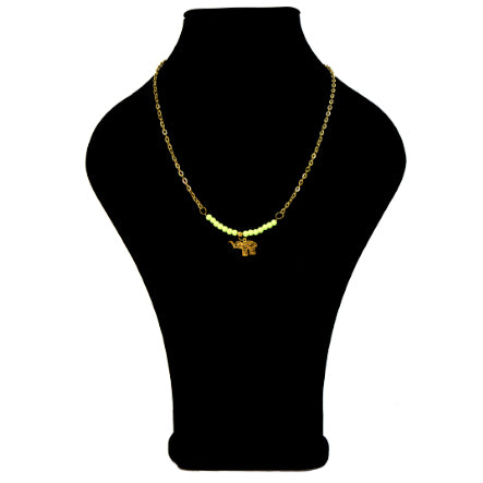 Collar De Cadena Con Cuentas Caucho Y Dije Elefante