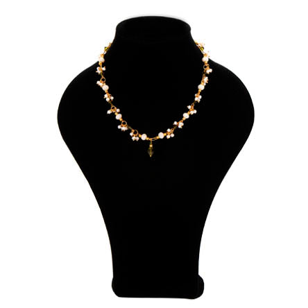 Collar De Rondeles Marfil Y Cuentas Preciosas Olivo
