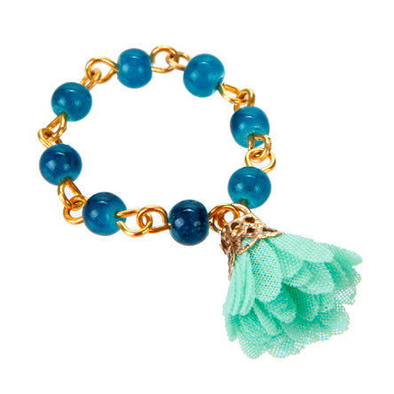 Anillo Engarzado Con Cuenta Brillante  Jade
