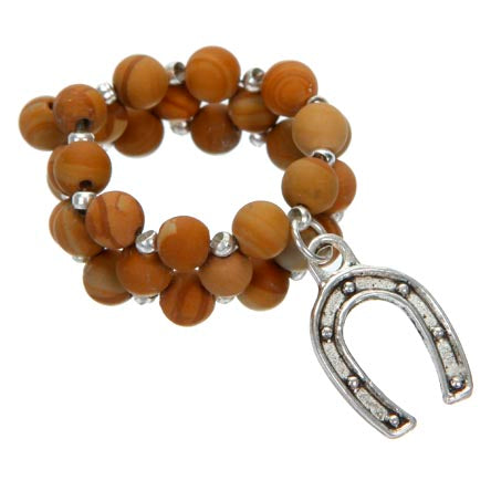 Anillo De Cuentas De Madera Con Herradura