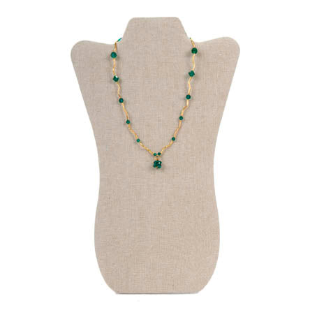 Collar Ondulado De Cristales Esmeralda