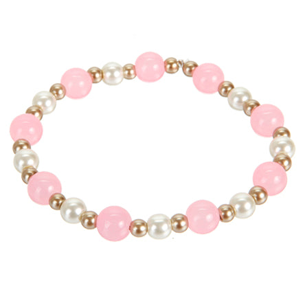 Pulsera Con Cuenta Brillante Y Perla Base De Cristal