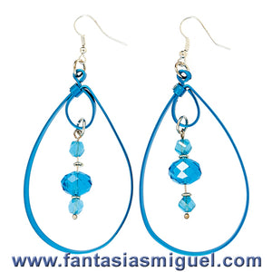 Aretes De Gota C/ Alambre Turquesa