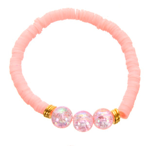 Pulsera Rosa Xv Años Heishi