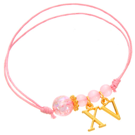 Pulsera Rosa Letras Xv