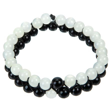 Pulsera Con Cuentas Blanco Y Negro