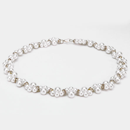 Collar Con Perlas Y Rondeles De Piedra