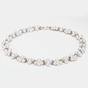 Collar Con Perlas Y Rondeles De Piedra