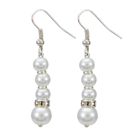 Aretes  Con Perlas Y Rondeles De Piedra