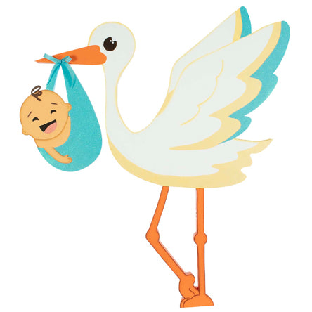 Adorno Cigueña Con Bebe