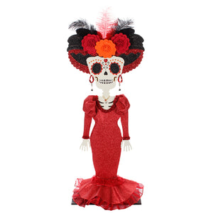 Catrina Con Vestido Rojo