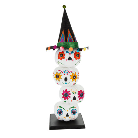 Totem De Calabazas Con Pintura Acrilica Y Papel Diamantado