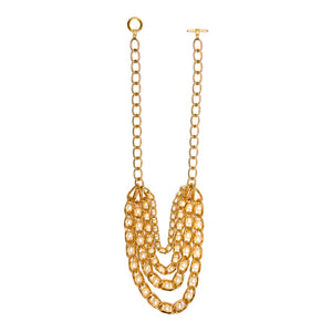 Collar De Cadena Oro Y Perlas