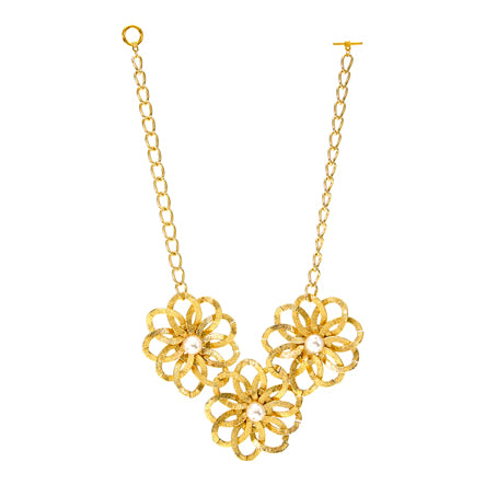 Collar De Flores Con Cadena