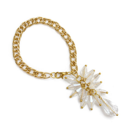 Pulsera Oro Con Cristales Flor