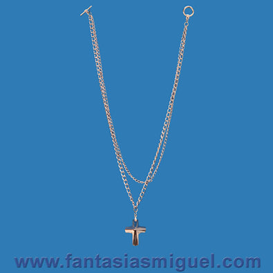 Fantasías Miguel Clave:JO182 Collar De Cadena Con Dije De Cruz Cristal Plata