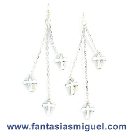 Aretes Plata C/ Cruces De Cristal
