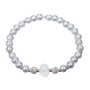 Pulsera Perlas Destello Con Rondel Cristal