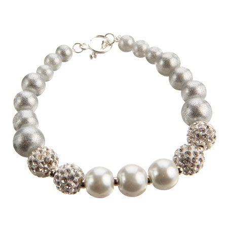 Pulsera De Perlas Con Cuentas Redonda Piedras Cristal