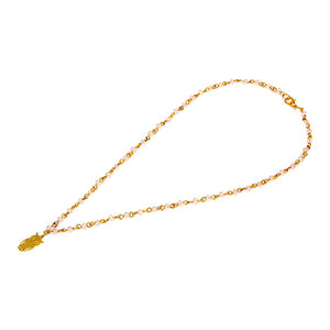 Collar De Engarce Oro Con Cristales Rosa