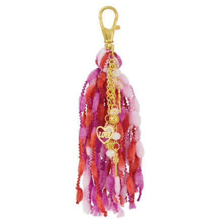 Broche Para Llavero Colgante Estambre Con Dijes Oro