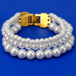 Pulsera Triple Con Perlas