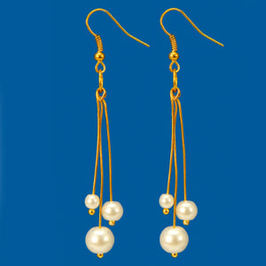 Aretes Con Alfiler De Perla Blanca