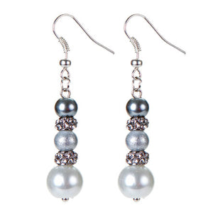 Aretes Con Perlas Y Rondel De Cristal