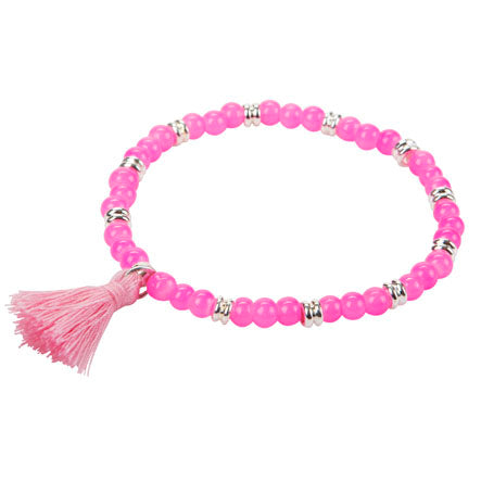 Pulsera Fiusha-Plata Con Borla