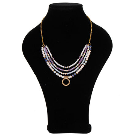 Collar De Cadena Oro Con Rondeles Y Dije Círculo