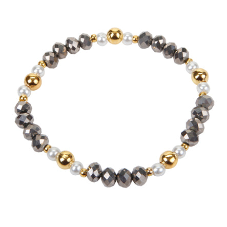Pulsera Plata-Oro Con Perlas