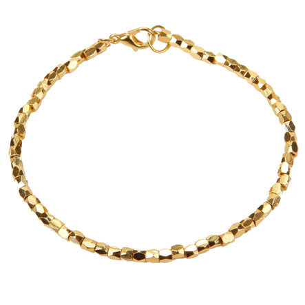 Pulsera Con Cuenta Facetada Oro