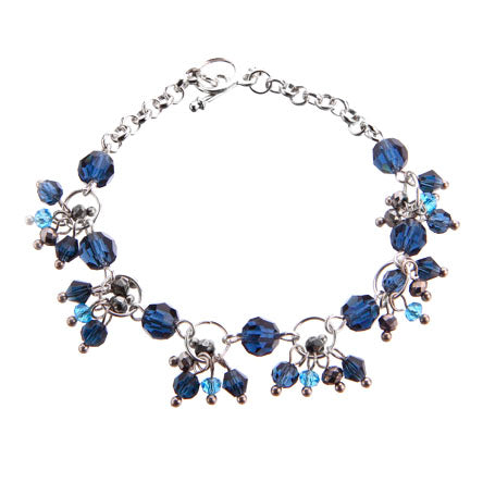 Pulsera De Engarces Plata Con Cristales Preciosa