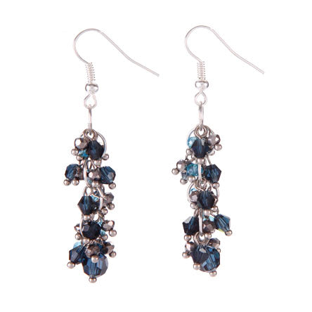 Aretes De Engarces Con Rondeles Azul