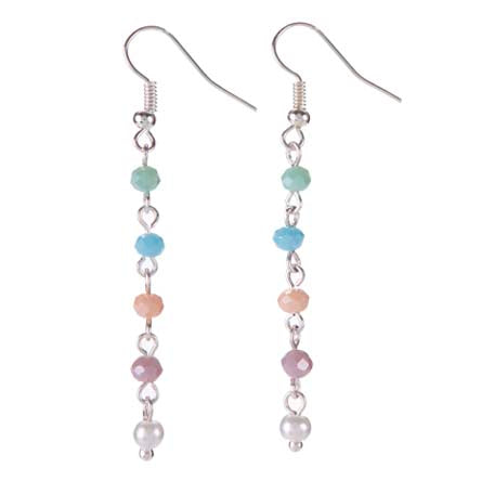 Aretes Plata Con Engarce De Rondeles Multicolor
