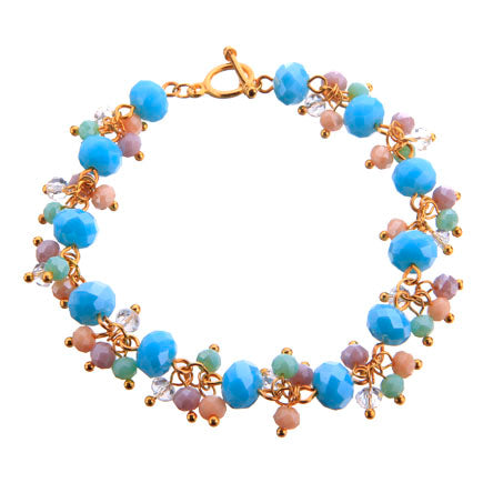 Pulsera De Engarces Con Cuentas Rondel Agua Y Multicolor