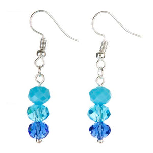 Aretes Rondel Agua, Turquesa Y Zafiro