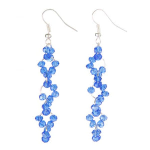 Aretes De Rondel Cristal Lustre Zafiro